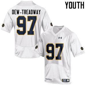 Notre Dame Fighting Irish Youth Micah Dew-Treadway #97 White Under Armour Authentic Stitched College NCAA Football Jersey TVA5099NE